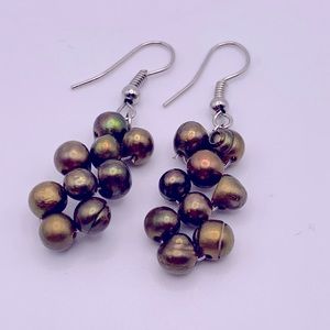 ❄️3/$20❄️ Copper Brown Pearl Dangling Earrings